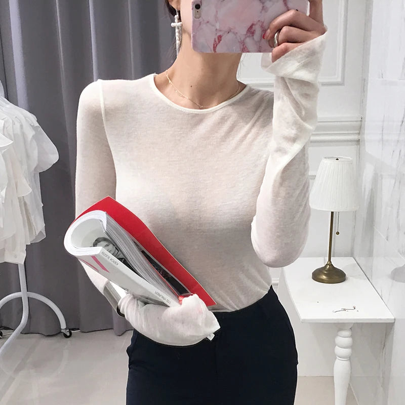 Camiseta Coreana de Manga Comprida